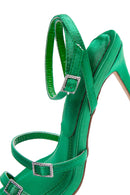 Women's Green Ankle Strap Thin Heel Sandals | Derimod Women's Green Ankle Strap Thin Heel Sandals | Derimod