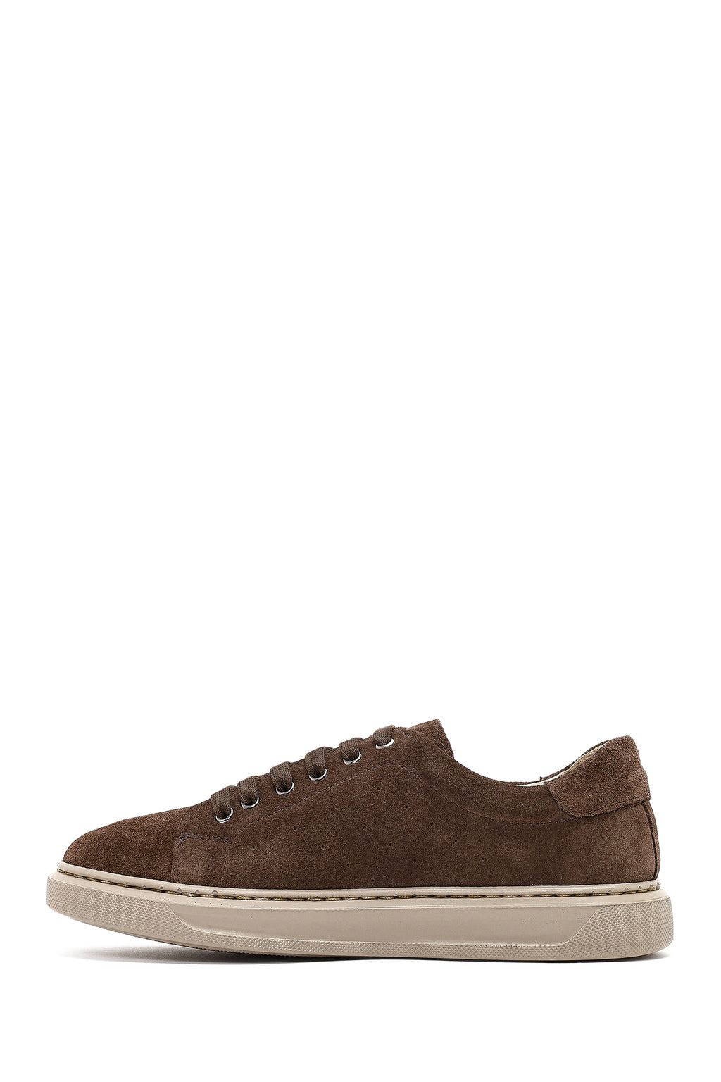 Kadın Kahverengi Bağcıklı Süet Deri Sneaker