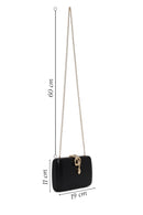 Woman Black Accessory-Detail Long Chain-Strap Mini Evening Clutch Bag | Derimod Woman Black Accessory-Detail Long Chain-Strap Mini Evening Clutch Bag | Derimod