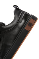 Erkek Siyah Bağcıklı Deri Sneaker | Derimod Erkek Siyah Bağcıklı Deri Sneaker | Derimod