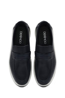 Men's Navy Blue Leather Loafer | Derimod Men's Navy Blue Leather Loafer | Derimod