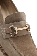 Women's Beige Thick-Soled Accessory Suede Leather Masculine Loafer | Derimod Women's Beige Thick-Soled Accessory Suede Leather Masculine Loafer | Derimod