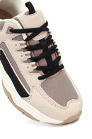 Women's Beige Lace-Up Thick-Soled Sneaker | Derimod Women's Beige Lace-Up Thick-Soled Sneaker | Derimod