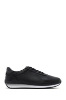 Men's Black Lace-Up Leather Casual Sneaker | Derimod Men's Black Lace-Up Leather Casual Sneaker | Derimod