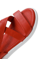 Kadın Kırmızı Deri Comfort Sandalet | Derimod Kadın Kırmızı Deri Comfort Sandalet | Derimod
