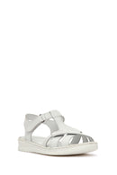 Women's White Strappy Leather Comfort Sandals | Derimod Women's White Strappy Leather Comfort Sandals | Derimod