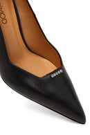 Women's Black Thin Heeled Leather Stiletto | Derimod Women's Black Thin Heeled Leather Stiletto | Derimod