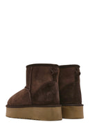Women's Brown Thick Sole Suede Leather Boots | Derimod Women's Brown Thick Sole Suede Leather Boots | Derimod