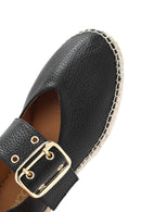 Women's Black Buckled Leather Espadrilles | Derimod Women's Black Buckled Leather Espadrilles | Derimod