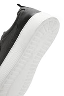 Erkek Siyah Bağcıklı Deri Sneaker | Derimod Erkek Siyah Bağcıklı Deri Sneaker | Derimod