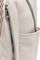 Women's Cream Printed Backpack | Derimod Women's Cream Printed Backpack | Derimod
