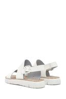 Camper Women's White Oruga Sandals | Derimod Camper Women's White Oruga Sandals | Derimod