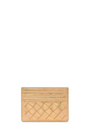 Woman Gold Braided Card Holder | Derimod Woman Gold Braided Card Holder | Derimod