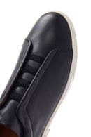 Men's Navy Blue Elastic Leather Sneakers | Derimod Men's Navy Blue Elastic Leather Sneakers | Derimod