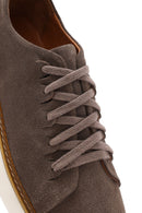 Men's Mink Lace-Up Thick Soled Suede Leather Sneaker | Derimod Men's Mink Lace-Up Thick Soled Suede Leather Sneaker | Derimod