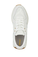 Geox Women's White Amabel Lace-up Leather Sneaker | Derimod Geox Women's White Amabel Lace-up Leather Sneaker | Derimod