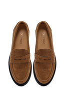 Kadın Vizon Süet Deri Maskülen Loafer | Derimod Kadın Vizon Süet Deri Maskülen Loafer | Derimod