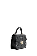 Women's Black Printed Long Shoulder Bag | Derimod Women's Black Printed Long Shoulder Bag | Derimod