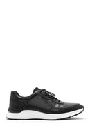 Erkek Siyah Kroko Desenli Bağcıklı Deri Sneaker | Derimod Erkek Siyah Kroko Desenli Bağcıklı Deri Sneaker | Derimod