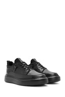 Erkek Siyah Bağcıklı Deri Sneaker | Derimod Erkek Siyah Bağcıklı Deri Sneaker | Derimod
