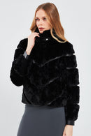 Melrose Kadın Siyah Teddy Deri Mont | Derimod Melrose Kadın Siyah Teddy Deri Mont | Derimod