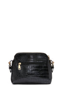 Women's Black Crocodile Cross Bag | Derimod Women's Black Crocodile Cross Bag | Derimod