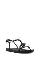 Women's Black Stone Sandals | Derimod Women's Black Stone Sandals | Derimod