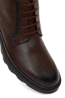 Men's Brown Zippered Leather Casual Boot | Derimod Men's Brown Zippered Leather Casual Boot | Derimod