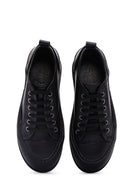 Kadın Siyah Deri Kalın Tabanlı Sneaker | Derimod Kadın Siyah Deri Kalın Tabanlı Sneaker | Derimod