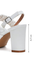 Women's White Thick Heeled Sandals | Derimod Women's White Thick Heeled Sandals | Derimod