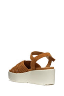 Geox Women's Tan D Xand 2.2SA - Suede Ankle Buckle Wedge Heel Leather Sandals | Derimod Geox Women's Tan D Xand 2.2SA - Suede Ankle Buckle Wedge Heel Leather Sandals | Derimod