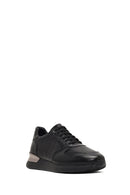 Men's Black Lace-Up Thick-Soled Leather Sneaker | Derimod Men's Black Lace-Up Thick-Soled Leather Sneaker | Derimod