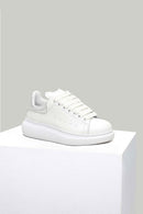 Beyaz-Gümüş Kadın Deri Sneaker | Derimod Beyaz-Gümüş Kadın Deri Sneaker | Derimod