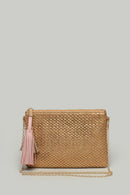 Gold Knitted Fabric Women's Portfolio | Derimod Gold Knitted Fabric Women's Portfolio | Derimod
