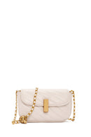 Women's Cream Long Strap Quilted Mini Crossbody Bag | Derimod Women's Cream Long Strap Quilted Mini Crossbody Bag | Derimod