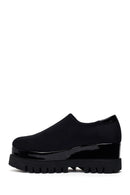 Woman Black Wedge Fabric Shoes | Derimod Woman Black Wedge Fabric Shoes | Derimod