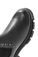 Women's Black Stone Detailed Leather Chelsea Boots | Derimod Women's Black Stone Detailed Leather Chelsea Boots | Derimod