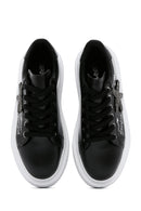 Women's Black Stone Thick Soled Sneaker | Derimod Women's Black Stone Thick Soled Sneaker | Derimod