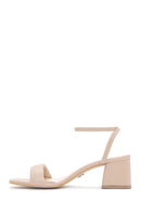 Women's Beige Ankle Strap Chunky Heel Sandals | Derimod Women's Beige Ankle Strap Chunky Heel Sandals | Derimod