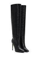 Women's Black Leather Heeled Boots | Derimod Women's Black Leather Heeled Boots | Derimod