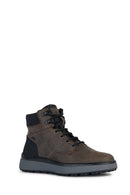 Geox Men's Brown Granito Nubuck Leather Casual Boots | Derimod Geox Men's Brown Granito Nubuck Leather Casual Boots | Derimod