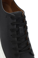 Men's Black Lace-up Thick-Sole Leather Sneaker | Derimod Men's Black Lace-up Thick-Sole Leather Sneaker | Derimod