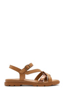 Women's Tan Leather Ankle Buckle Sandals | Derimod Women's Tan Leather Ankle Buckle Sandals | Derimod