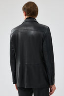 Kevin Men's Black Blazer Leather Jacket | Derimod Kevin Men's Black Blazer Leather Jacket | Derimod