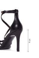 Women's Black Leather Heeled Sandals | Derimod Women's Black Leather Heeled Sandals | Derimod
