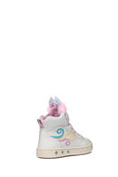 Geox Girls White Skylin Lace-Up Patterned Ankle Sneaker | Derimod Geox Girls White Skylin Lace-Up Patterned Ankle Sneaker | Derimod