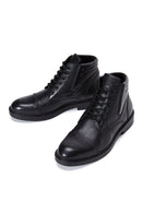 Men's Black Leather Short Boots | Derimod Men's Black Leather Short Boots | Derimod