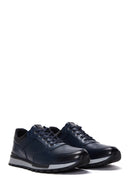 Erkek Lacivert Deri Sneaker | Derimod Erkek Lacivert Deri Sneaker | Derimod