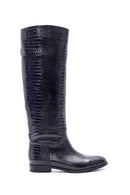 Women's Leather Crocodile Patterned Boots | Derimod Women's Leather Crocodile Patterned Boots | Derimod
