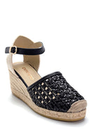 Women's Leather Wedge Heels Espadrille | Derimod Women's Leather Wedge Heels Espadrille | Derimod